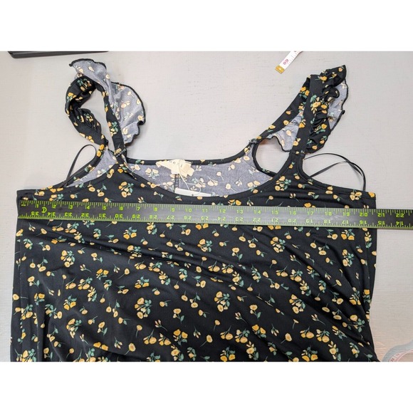 Ninexis Maxi Dress Women's Plus 1X Black Ruffle Floral Cottagecore Maternity NWT - Picture 7 of 11